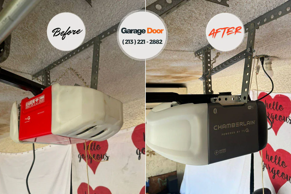 Before and after: garage door repair Odon, IN